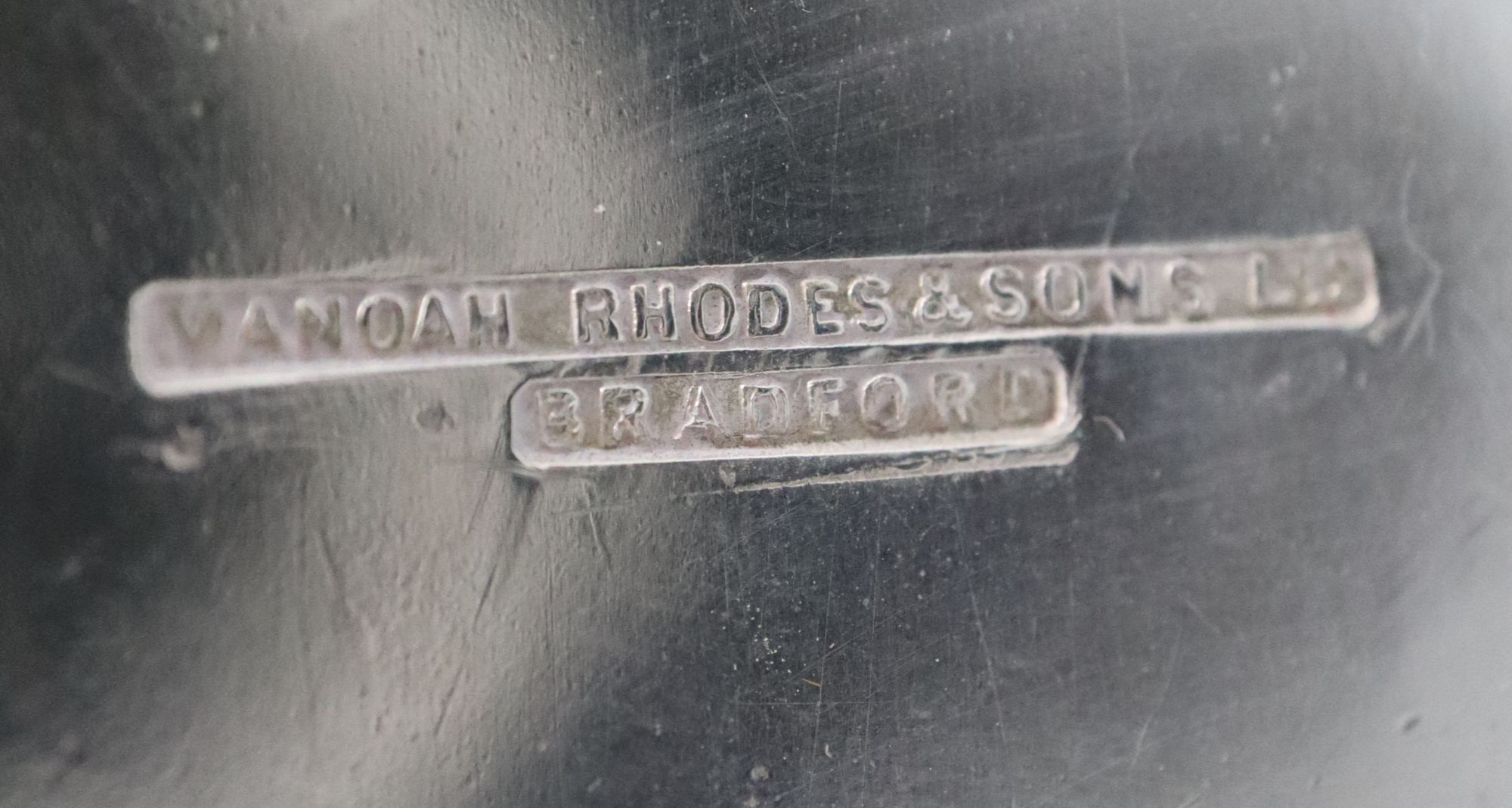 A George V matched silver three piece tea set, Sheffield, 1918,